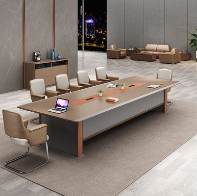 Moderne houten luxe conferentietafel met rechthoekig paneel kantoormeubilair tafel voor vergaderruimte vergaderruimte conferentietafel