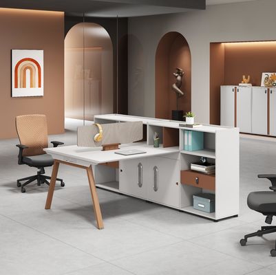 Moderne kantoormeubilair 2 4 6 Personen Kantor afschermingen Tafel Cubicle Werkstation Bureaublad Met grote opslagkast