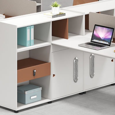Moderne kantoormeubilair 2 4 6 Personen Kantor afschermingen Tafel Cubicle Werkstation Bureaublad Met grote opslagkast