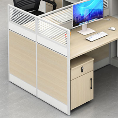 Moderne eenvoudige personeelsscherm kantoor bureau en stoel combinatie 2 personen houten modulaire kooi kantoor werkstation bureau