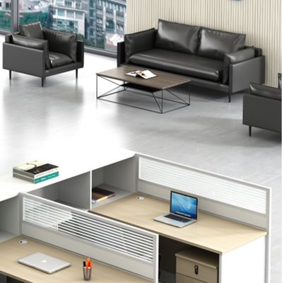 Moderne eenvoudige scherm kantoor bureau bureau en stoel combinatie 3 personen houten modulaire kooi kantoor werkstation bureau