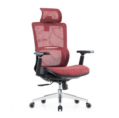 Rood Full Mesh Meubels Lumbal Support Massage Modern Groothandel Armrest Comfort Stof Ergonomische kantoorstoel