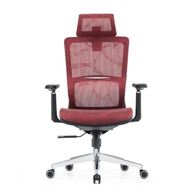 Rood Full Mesh Meubels Lumbal Support Massage Modern Groothandel Armrest Comfort Stof Ergonomische kantoorstoel