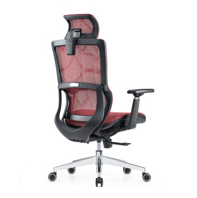 Rood Full Mesh Meubels Lumbal Support Massage Modern Groothandel Armrest Comfort Stof Ergonomische kantoorstoel