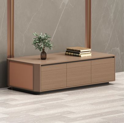 Lichte luxe rechthoekige koffietafel woonkamer Zwarte rots plaat Theetafel Eenvoudig zadel leer combinatie Theetafel
