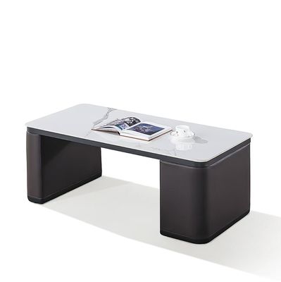Moderne rechthoekige salontafel White Rock Plate Theetafel Eenvoudige kantoor Theetafel