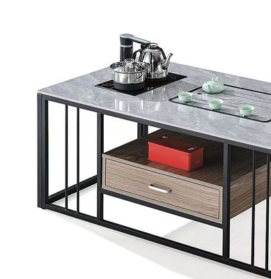 Moderne rechthoekige steen met metalen frame warmtebestendige ketel kantoormeubilair