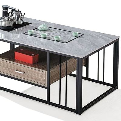 Moderne rechthoekige steen met metalen frame warmtebestendige ketel kantoormeubilair
