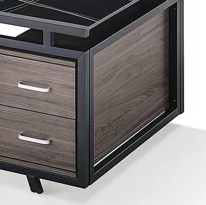 Moderne kantoor thee tafel ketel steen metaal frame rechthoekige hittebestendig koffietafel