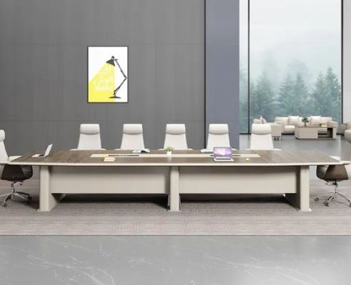 Moderne houten luxe conferentietafel rechthoekige platte kantoormeubelen Meerdere personen conferentieruimte tafel