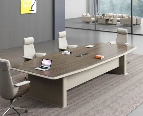 Moderne houten luxe conferentietafel rechthoekige platte kantoormeubelen Meerdere personen conferentieruimte tafel