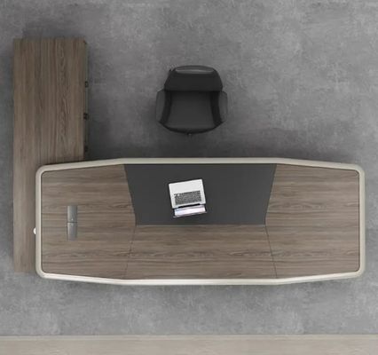 Hoogwaardige CEO tafel Moderne kantoormeubilair Luxe Executive Office Schrijftafel Schrijftafel Met zijtafel En Schuifkast