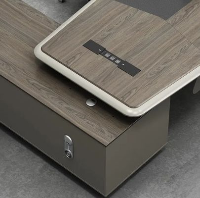 Hoogwaardige CEO tafel Moderne kantoormeubilair Luxe Executive Office Schrijftafel Schrijftafel Met zijtafel En Schuifkast