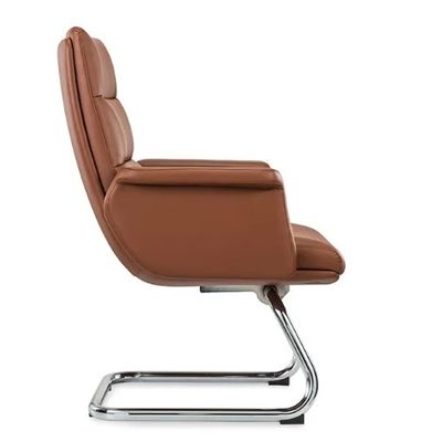 Ergonomische kantoorstoel Flexible Chrome Wheel Comfortable Pu Leather Swivel Boss Manager Personeel Moderne Draaiende Stoel