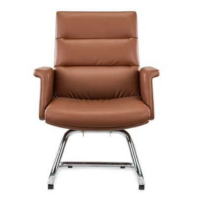 Ergonomische kantoorstoel Flexible Chrome Wheel Comfortable Pu Leather Swivel Boss Manager Personeel Moderne Draaiende Stoel