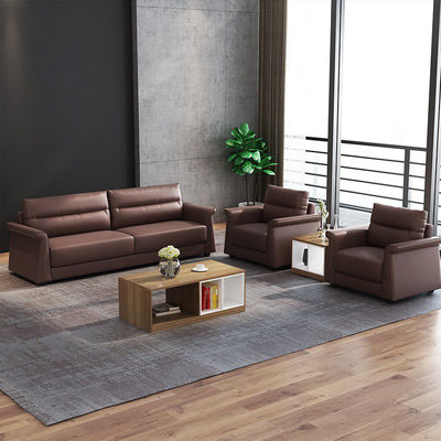Kantoormeubelen Commerciële kantoorreceptie Sofa Set Luxe Lederen Sofa Italiaanse sectiesofa Kantoorkamer Zaal Wachtbank