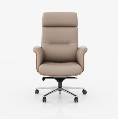 High Back Executive Office Chair Echt lederen verstelbare hoofdsteun Hot Sale Market Metal Swivel Chair