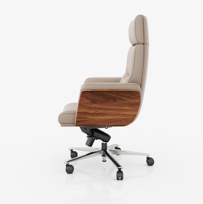 High Back Executive Office Chair Echt lederen verstelbare hoofdsteun Hot Sale Market Metal Swivel Chair