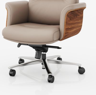High Back Executive Office Chair Echt lederen verstelbare hoofdsteun Hot Sale Market Metal Swivel Chair