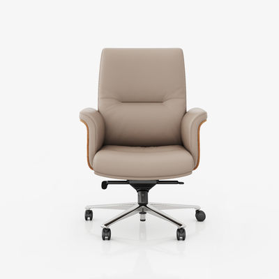 Mid back Executive Office Chair Echt leer verstelbare hoofdsteun Hot Sale Market Metal Swivel Chair