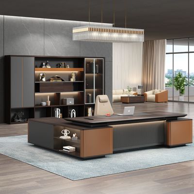 Moderne kantoormeubilair Laatste kantoor bureau werkstation tafel ontwerpen CEO Executive Desk Manager L-vormige tafel