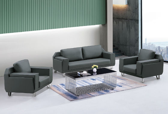 Sofa van leder Sofa met metalen raam Woonkamer Meubelen kantoor Luxe moderne 3 zitplaatsen Zwarte sofa
