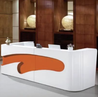 Hoge kwaliteit eenvoudige gebogen kantoor receptie bureau moderne receptie toonbank