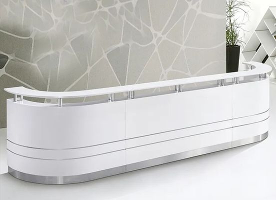 Hoogwaardige moderne luxe receptie bureau op maat kantoor voorreceptie meubels multi persoon receptie bureau