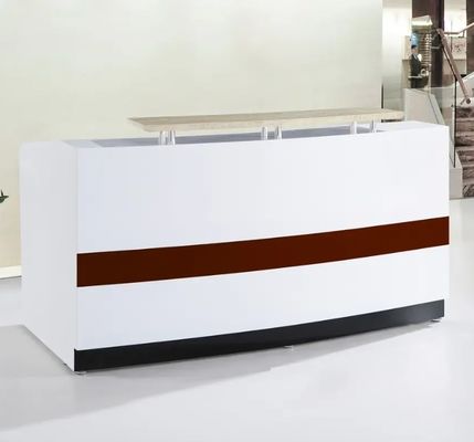Hot Sale Custom Size Simple Large Design Hotel Receptie Witte Receptie Tafel Rekenaar Tafel Schoonheidssalon Modern