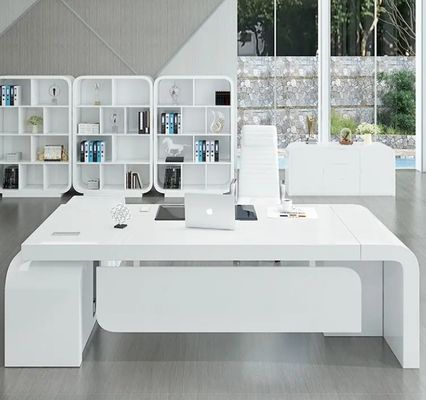 Hot selling kantoormeubilair wit geschilderd ceo kantoor bureau baas luxe executive kantoor tafel bureau modern executive bureau voor manager