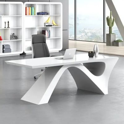 Eenvoudige moderne witte verf executive bureau baas bureau kantoor meubilair licht luxe president manager baas tafel