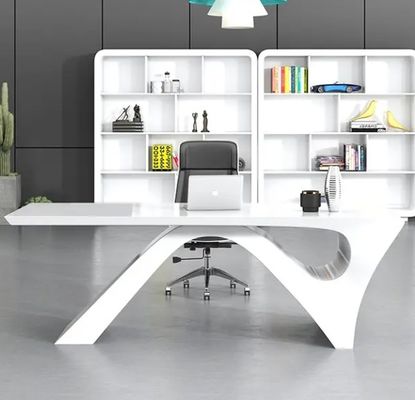 Eenvoudige moderne witte verf executive bureau baas bureau kantoor meubilair licht luxe president manager baas tafel