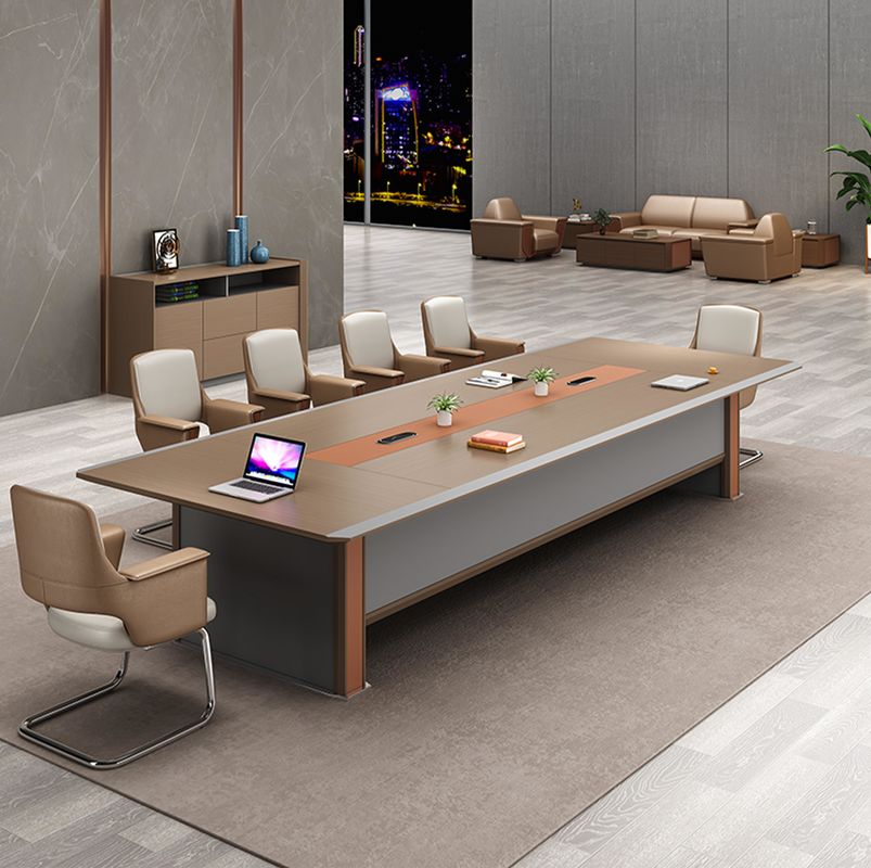 Moderne houten luxe conferentietafel met rechthoekig paneel kantoormeubilair tafel voor vergaderruimte vergaderruimte conferentietafel