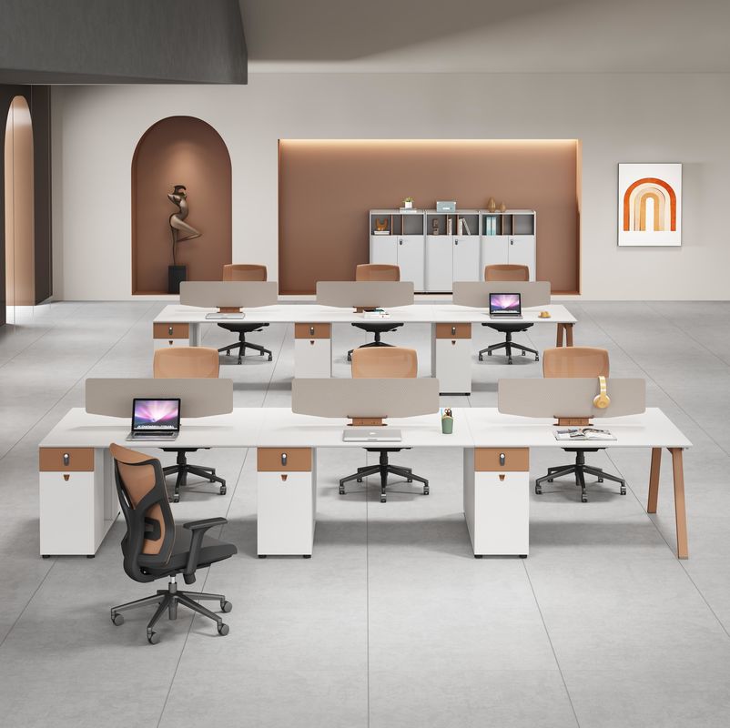 Houten 2 4 6 zitplaatsen Schrijftafel Werkstation Kantoormeubilair Modulair Kantoor Schrijftafel Werkstation