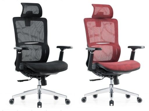 Lumbal Support Full Mesh Luxury Mesh Met Hoofddrust Verstelbaar Stof Comfort Office Ergonomische Stoel