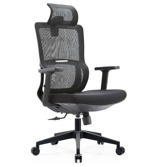 Zwart Full Mesh Mesh Meubelen Lumbal Support Massage Modern Groothandel Armrest Comfort Stof Ergonomische kantoorstoel