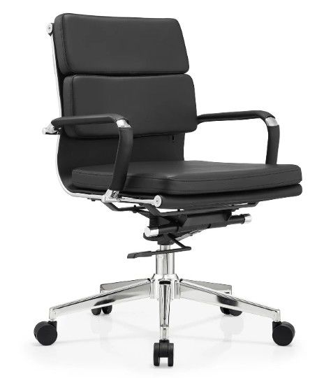 Pu lederen hoofd Mid-back metaal frame ergonomische kantoormeubelen verstelbare draaibare Executive Office stoel