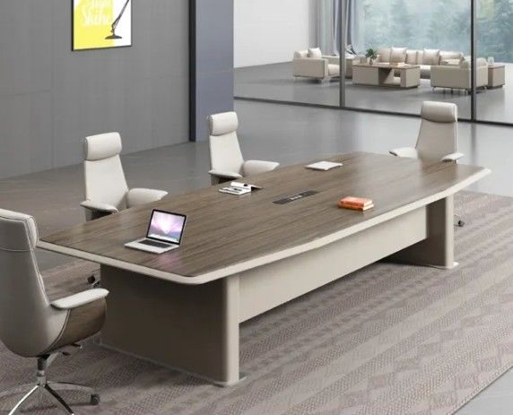 Moderne houten luxe conferentietafel rechthoekige platte kantoormeubelen Meerdere personen conferentieruimte tafel