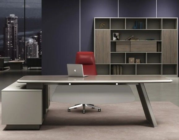 Moderne L-vorm ergonomisch kantoor bureau luxe high-end executive kantoor bureau en stoel CEO baas houten kantoor bureau