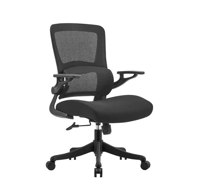 Ergonomische kantoorstoelen met verstelbare armleuningen Tailleondersteuning Impeller Rolling Mesh Computer Administrative Rotating Chair