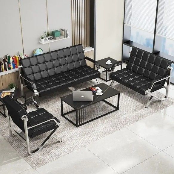 Modern schoonheidsspa salon Wachtruim Sofa Comfort 3 zitplaatsen kantoorsofa Lederacceptatie Sofa Sofa
