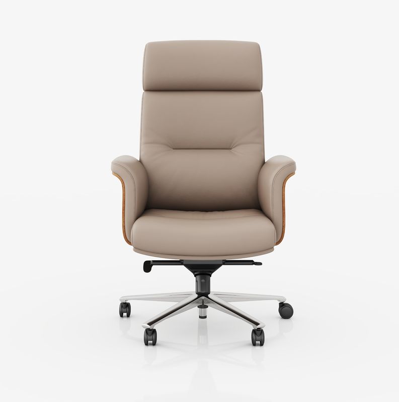 High Back Executive Office Chair Echt lederen verstelbare hoofdsteun Hot Sale Market Metal Swivel Chair
