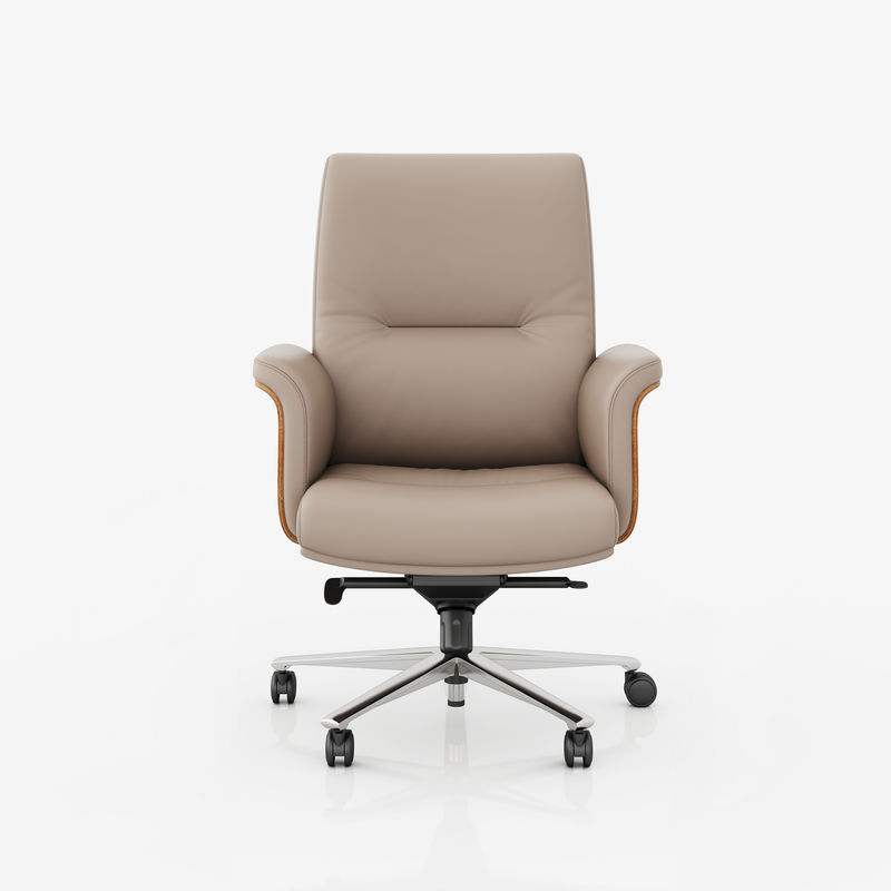 Mid back Executive Office Chair Echt leer verstelbare hoofdsteun Hot Sale Market Metal Swivel Chair