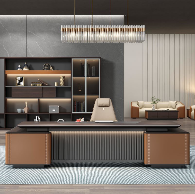 Moderne kantoormeubilair Laatste kantoor bureau werkstation tafel ontwerpen CEO Executive Desk Manager L-vormige tafel