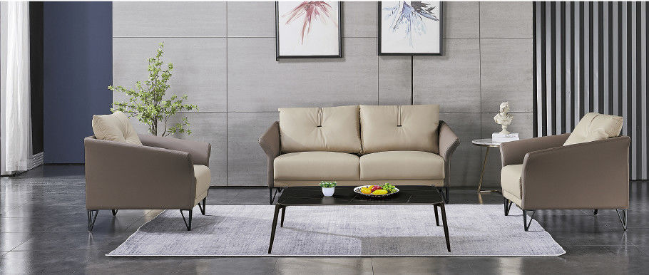 Hoge kwaliteit eenvoudig ontwerp Drie receptie stoel Moderne meubels Contemporary CEO Leer Luxe Moderne Executive Office Sofa