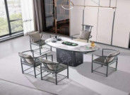 Minimalistische natuurlijke marmer steen Theetafel Koffietafel Woonkamer Eenvoudig Moderne Lichte Luxe Marmer Theetafel