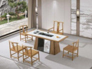 Minimalistische natuurlijke marmer steen Theetafel Koffietafel Moderne licht luxe marmeren kantoormeubilair Theetafel