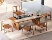 Chinese minimalistische massief hout marmer steen theetafel koffie tafel moderne licht luxe marmeren kantoormeubilair theetafel