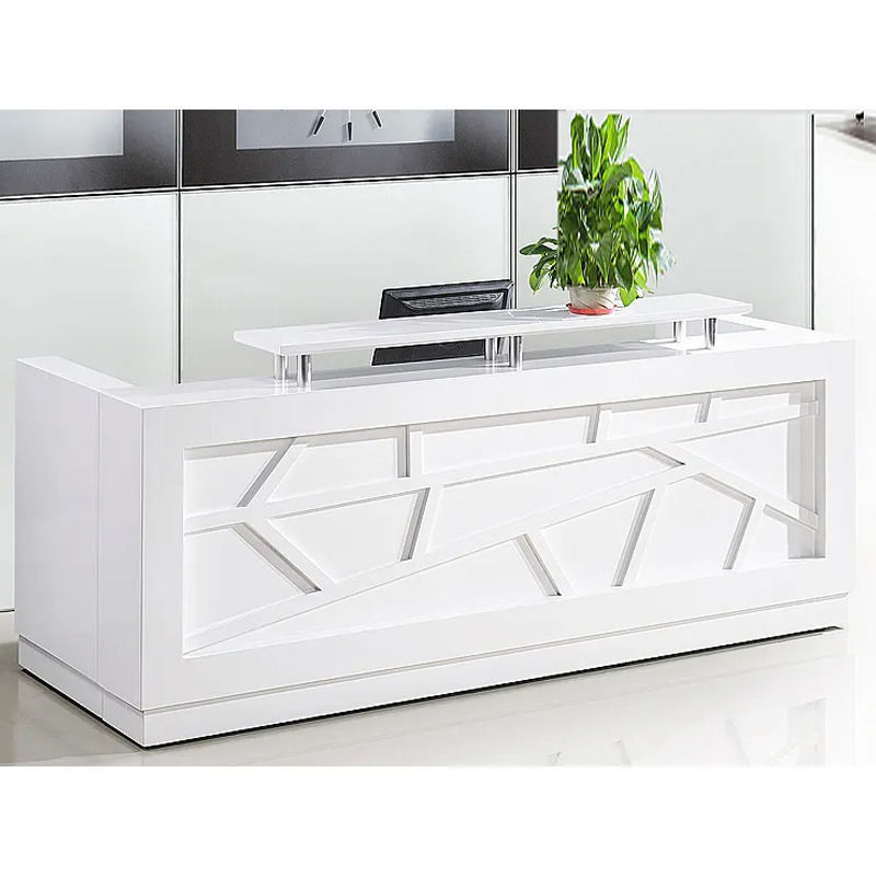 Groothandel Luxe Design Schoonheidssalon Hout Wit Moderne kantoormeubilair Teller L-vorm Receptie