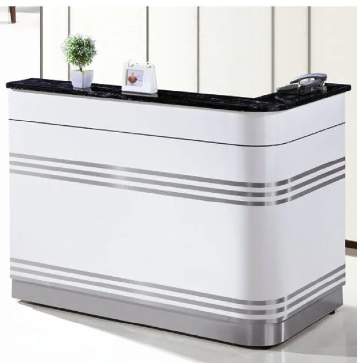 Goedkope minimalistische stijl modern uitbreidbaar meubilair kantoor receptie bureau toonbank tafel receptie bureau te koop
